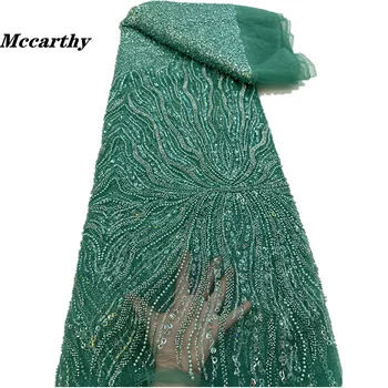 Africké Flitrami Korálkové Čipky Textílie 2023 Vysokej Kvality Postupnosť Výšivky francúzsky Nigérijský Čipky Textílie Pre Svadobné Šaty RF350YY