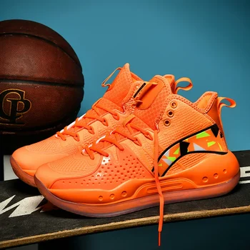 2024 Nové Vysoko Kvalitné Topánky Basketbal Muži Móda Oranžové Tenisky Mužov Tlmenie Športové Tenisky Non-slip Basketbalové Topánky Muž